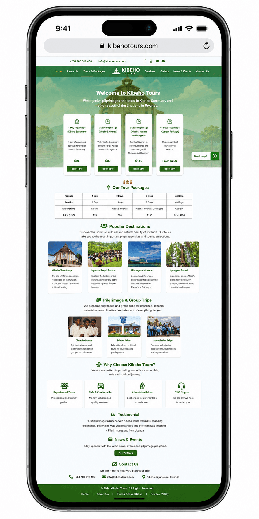 Kibeho Tourism Management Platform project screenshot
