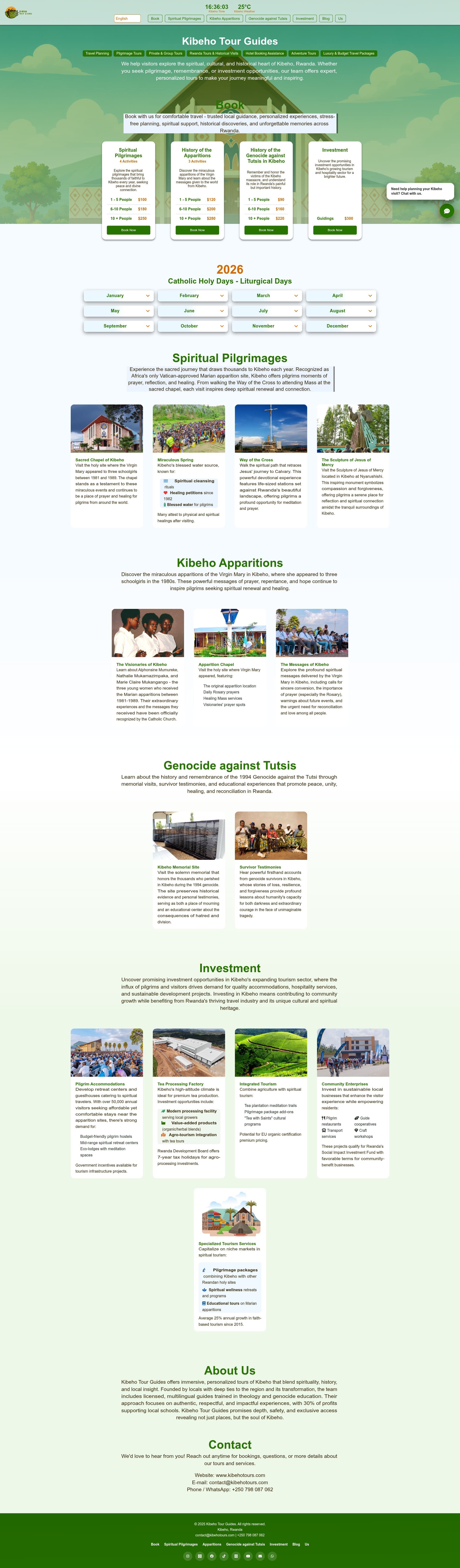 Kibeho Tourism Management Platform project screenshot